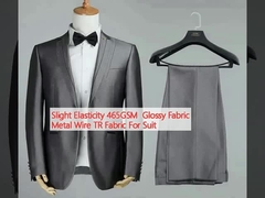 가벼운 탄력성 465GSM 반짝이는 직물 금속 유선 TR 옷용 직물